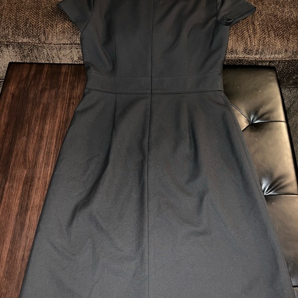 Ann Taylor (Jackie O Vibe) Black Cap-Sleeve Sheath Dress with Ring Detail - Picture 6 of 6